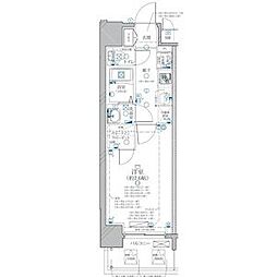 ディアレイシャス名古屋ステーション 8階1Kの間取り