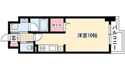 レジデンスSUN.K(レジデンスサンケー) 3階ワンルームの間取り