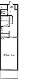 トリニティM3 2階1DKの間取り