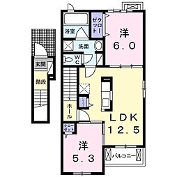 ベルコート高針A 2LDKの間取図画像