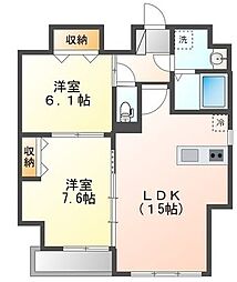 グランソレイユ大須白川 2LDKの間取図画像