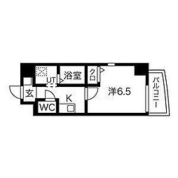 グリーンハイツ白川 1Kの間取図画像