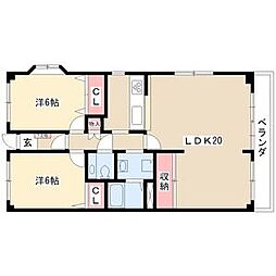 ビラ三秀山中 2階