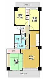 ウェルフォート幸川 3LDKの間取図画像