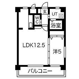 メゾンi本陣 1LDKの間取図画像