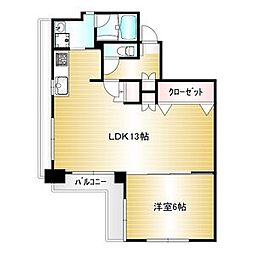泉ロイヤルビル 1LDKの間取図画像