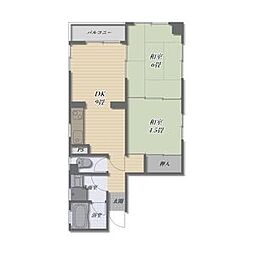 Y・H・S堀田 2DKの間取図画像