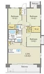 アデグランツ藤が丘 3LDKの間取図画像