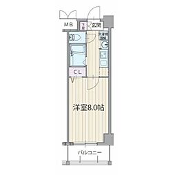 パルティール今池 1Kの間取図画像