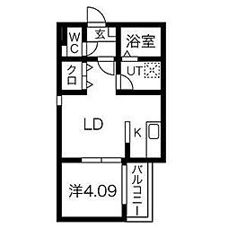 Calm烏森 1LDKの間取図画像