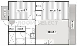 CaminoReal 2DKの間取図画像
