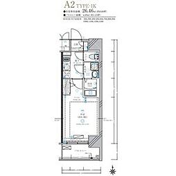 ディアレイシャス名古屋太閤通IV 1206 12階1Kの間取り