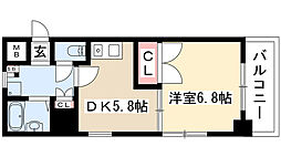 シャンポール大須 1DKの間取図画像