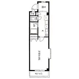 シャローム八田 1Kの間取図画像