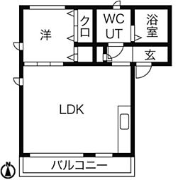 ARCADIA2 1LDKの間取図画像
