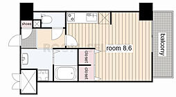 パルティール金山 ワンルームの間取図画像