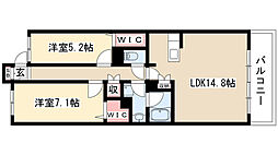 ロイヤルパークス千種 2LDKの間取図画像