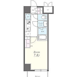 ロイヤルピジョンライズ 1Kの間取図画像