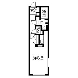 LUORE浄心 ワンルームの間取図画像