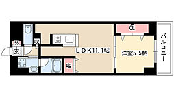 グランルクレ新栄イースト 1LDKの間取図画像