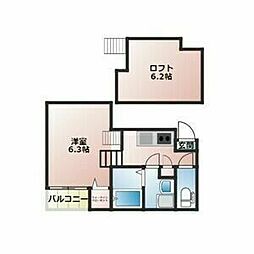 アルテミス新栄 1Kの間取図画像