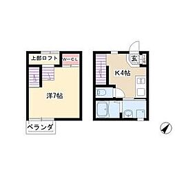 セリシール 1Kの間取図画像