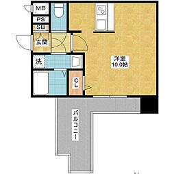 プレサンス錦ラウム ワンルームの間取図画像
