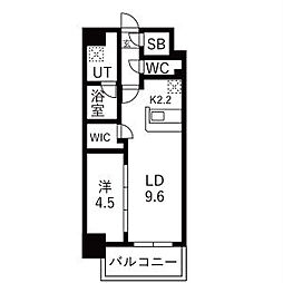 メイクスアート名駅WEST 1LDKの間取図画像