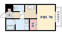 ラフォーレ萩原 ワンルームの間取図画像