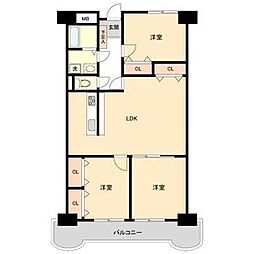 RESIDENCEGOKISOSQUARE 3LDKの間取図画像