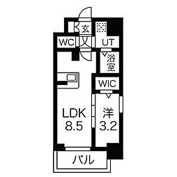 ファステート栄セントラル 1LDKの間取図画像