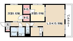 S-FORT鶴舞reale 2LDKの間取図画像