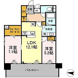 L'ENVOLMEIEKI 2LDKの間取図画像