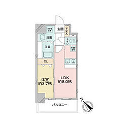 アステリ鶴舞エーナ 1LDKの間取図画像
