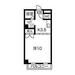 アッサンブラージュ 1Kの間取図画像
