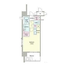 アデグランツ大須 ワンルームの間取図画像