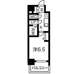 メイクス矢場町2 1Kの間取図画像