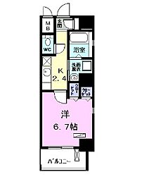ラタン 1Kの間取図画像
