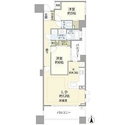 徳川東シティハウスステーションコート 2LDKの間取図画像
