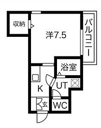 ラ・ルーシュ泉 1Kの間取図画像