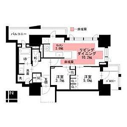 プラウドタワー名駅 2LDKの間取図画像