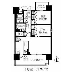 GRANPASEO名駅那古野 2LDKの間取図画像
