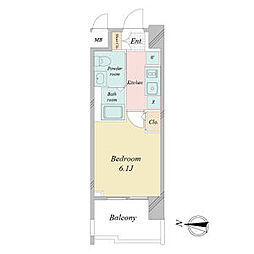 LiveCasaHORITA 1Kの間取図画像