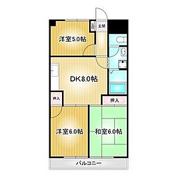 森ハイツ 3DKの間取図画像