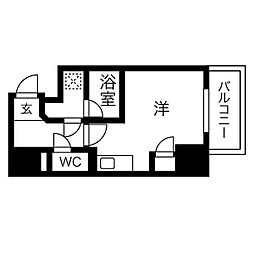 スクエアアパートメント ワンルームの間取図画像