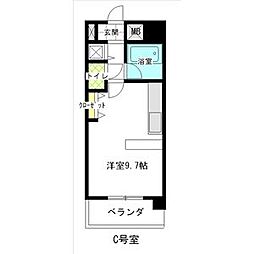 パルテンツァ 1Kの間取図画像