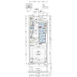 エステムコート名古屋新栄2アリーナ 1Kの間取図画像