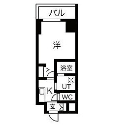 PREMIUM大須 1Kの間取図画像