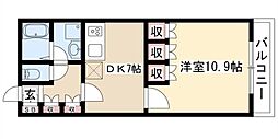 セイント橘 1DKの間取図画像