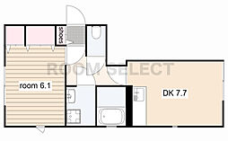 プレストン 1DKの間取図画像